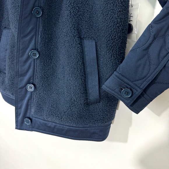 Style & Co. Women’s Size PM Petite Medium Blue Mixed Media Sherpa Jacket New - Picture 6 of 8